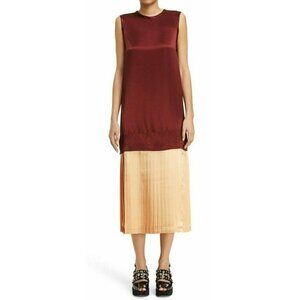 TOGA Pulla Womens Mock Color Block Sleeveless Satin Dress Size 38